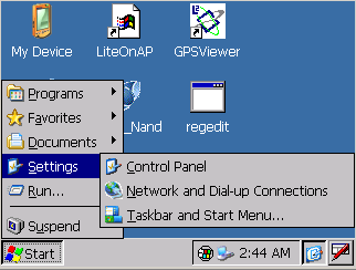 windows desktop on nav-cam